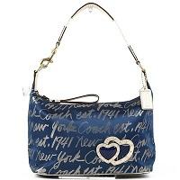 ワールドドライブ　ブルー　ショルダーバッグ　コーチ